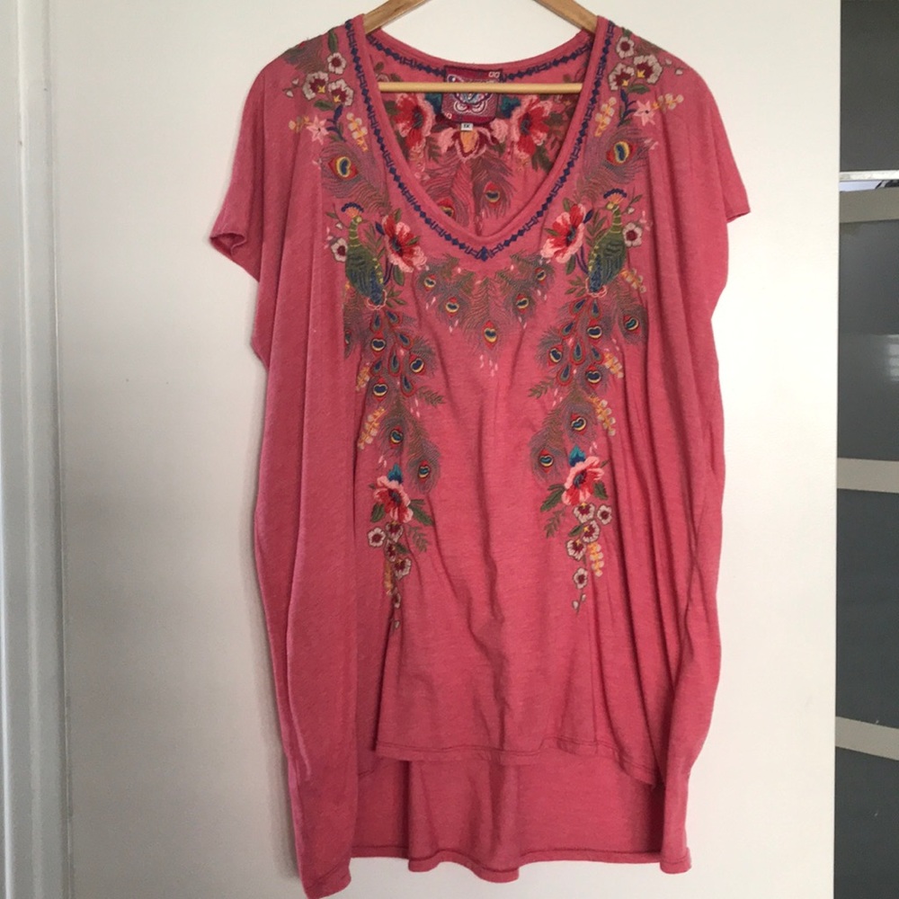 Johnny Was embroidered T shirt 1x